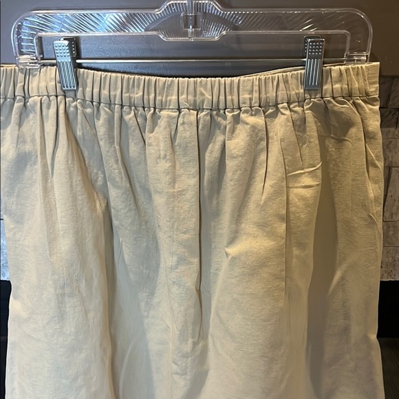 J Crew Beige and Pink Button-Down Linen Cotton Blend Skirt Size Medium - Picture 8 of 11